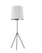 Dainolite 1LT 3 Leg Drum Floor Fixture in White Silver