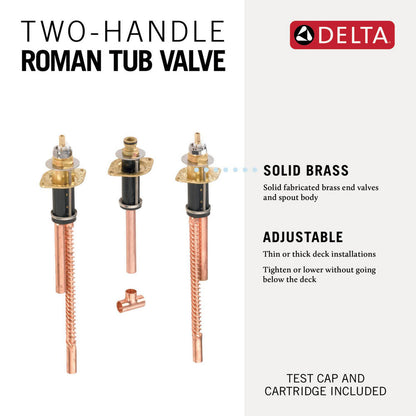 Delta Two Handle Flexible Mount Brass End Valves