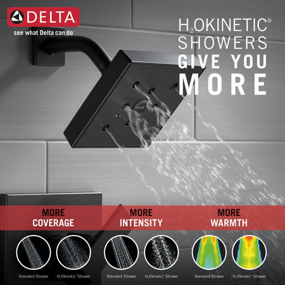 Delta ARA Monitor 14 Series H2Okinetic Shower Trim -Matte Black (Valve Sold Separately)