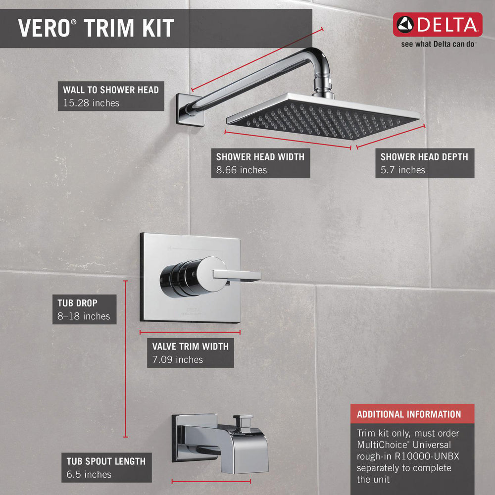 Delta VERO Monitor 14 Series Tub & Shower Trim -Champagne Bronze (Valve Sold Separately)