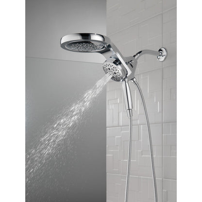 Delta HydroRain H2Okinetic 5-Setting Two-in-One Shower Head- Lumicoat Chrome