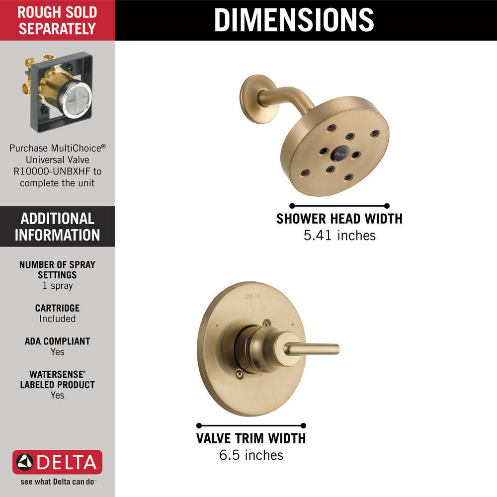 Delta TRINSIC Monitor 14 Series H2Okinetic Shower Trim -Champagne Bronze (Valve Sold Separately)