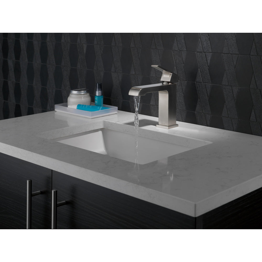 Delta ARA Single Handle Bathroom Faucet- Stainless Steel (With Pop-up Drain)