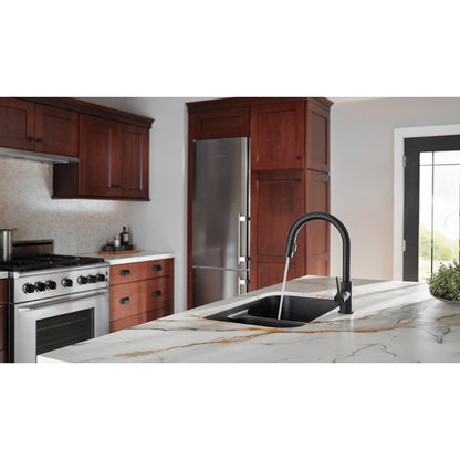 Delta TRINSIC Single Handle Pull-Down Kitchen Faucet- Matte Black