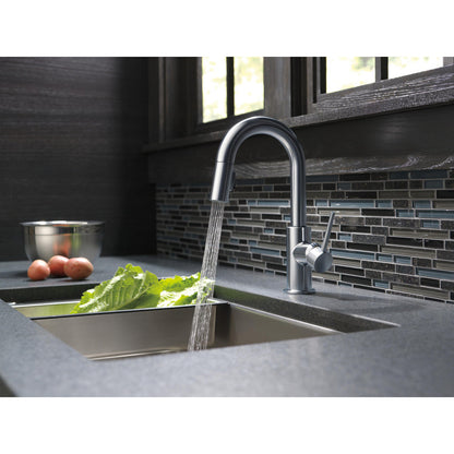 Delta TRINSIC Single Handle Pull-Down Bar / Prep Faucet- Arctic Stainless