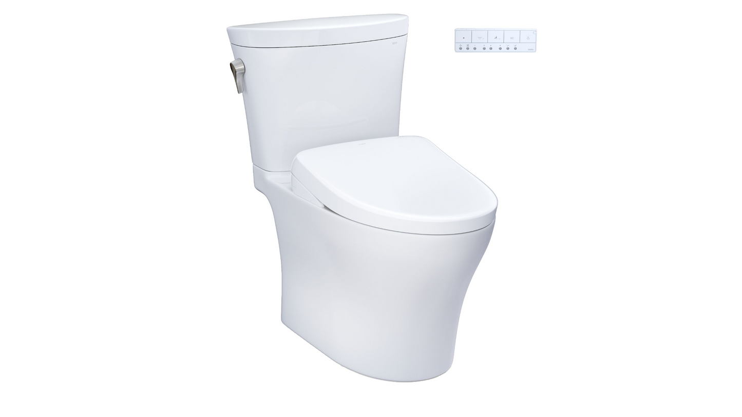 Toto Aquia IV Arc Washlet+ S7 Two Piece Toilet UnIVersal Height 1.28 & 0.9 GPF