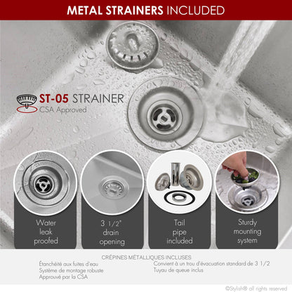 Stylish Toledo  31" Double Bowl Undermount Stainless Steel Kitchen Sink (S-410G) - Renoz