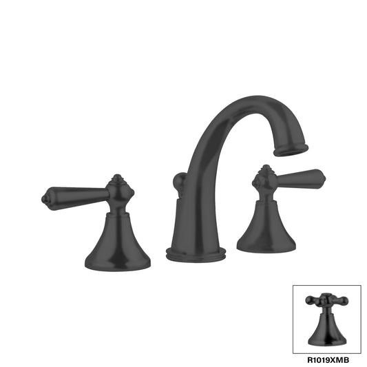 Aquadesign Products Widespread Lav – Drain Included (London R1019L) - Matte Black