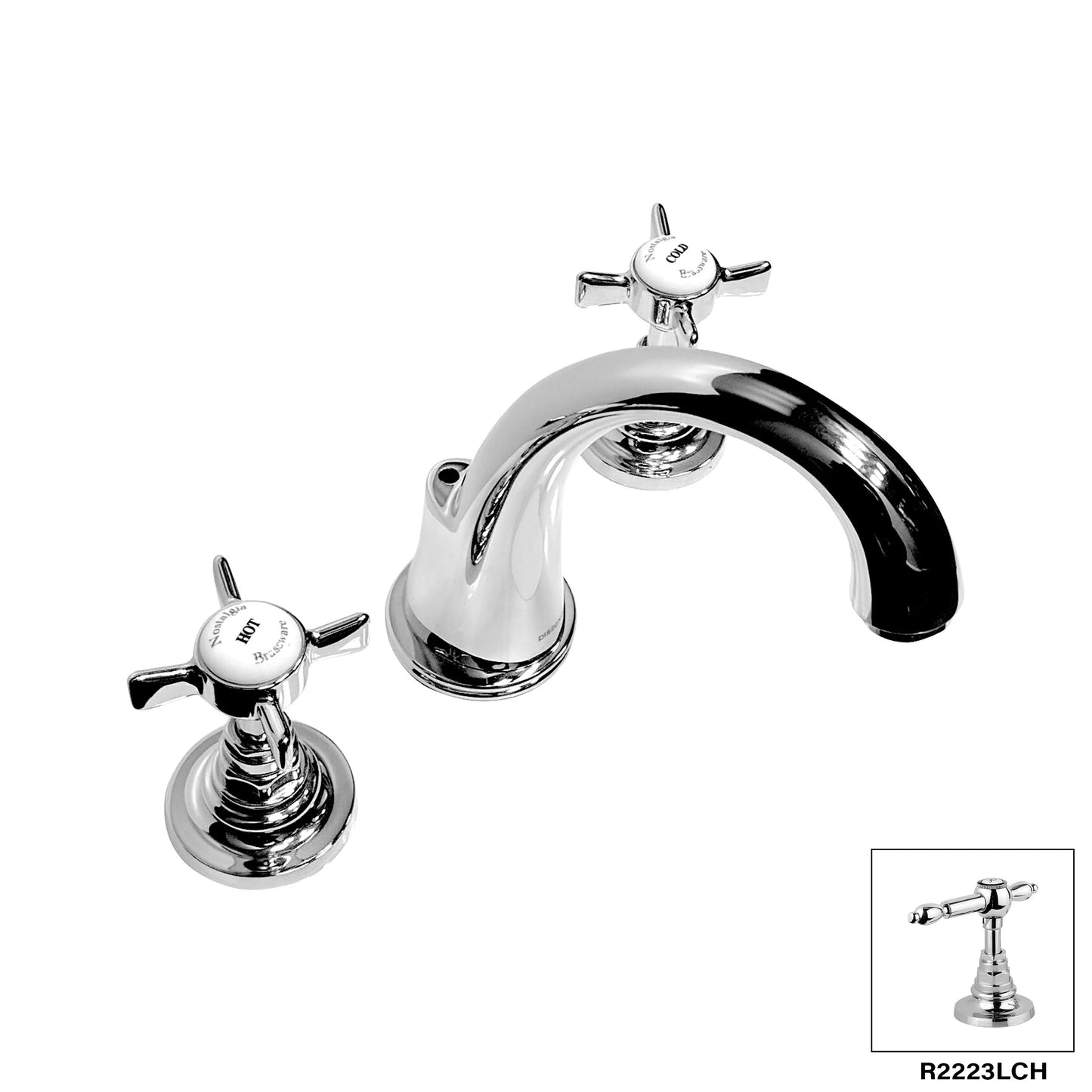 Aquadesign Products Widespread Lav – Drain Included (Nostalgia R2223X) - Chrome