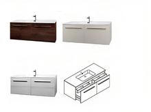 Aktuell Kube Wall-mounted Vanity With Integrated Sink