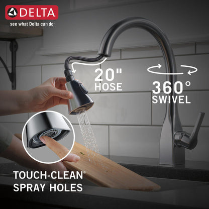 Delta MATEO Single Handle Pull-Down Kitchen Faucet with ShieldSpray Technology- Arctic Stainless