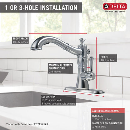 Delta CASSIDY Single Handle Pull-Out Kitchen Faucet- Arctic Stainless