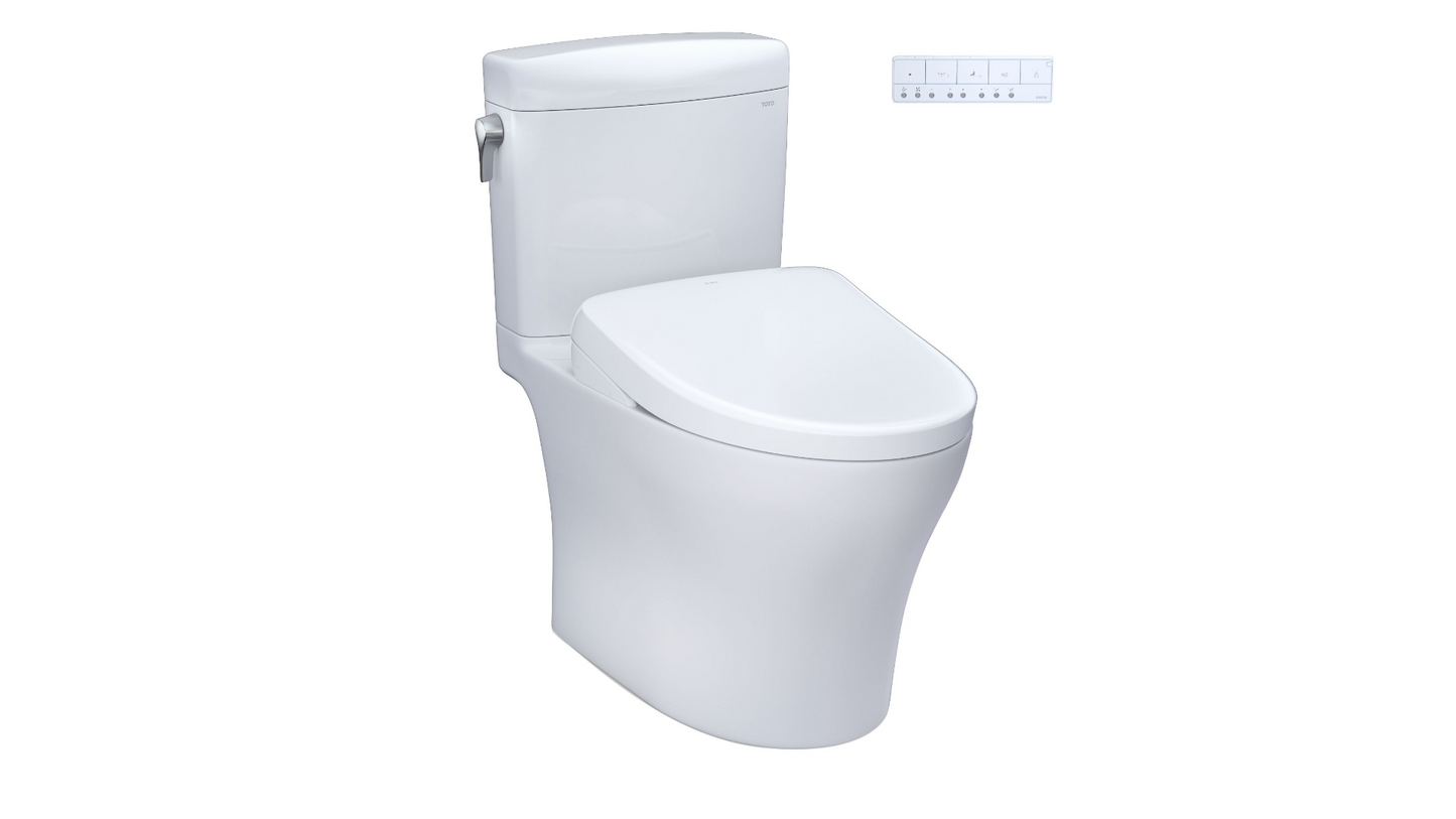 Toto Aquia IV Cube - Washlet + Toilette deux pièces S7A - 1,28 GPF et 0,9 GPF
