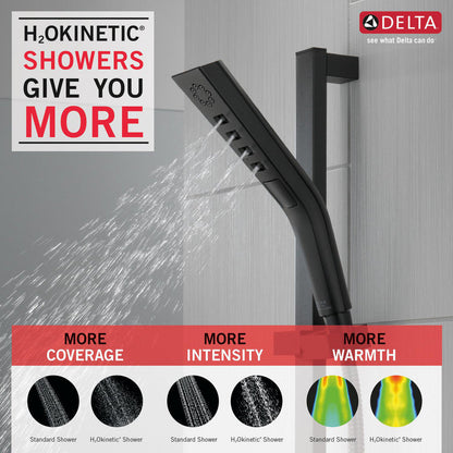 Delta H2Okinetic 3-Setting Slide Bar Hand Shower- Matte Black