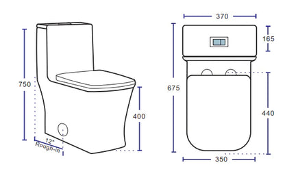 Liro Canada Alta One Piece Fully Skirted Square Toilet 12"