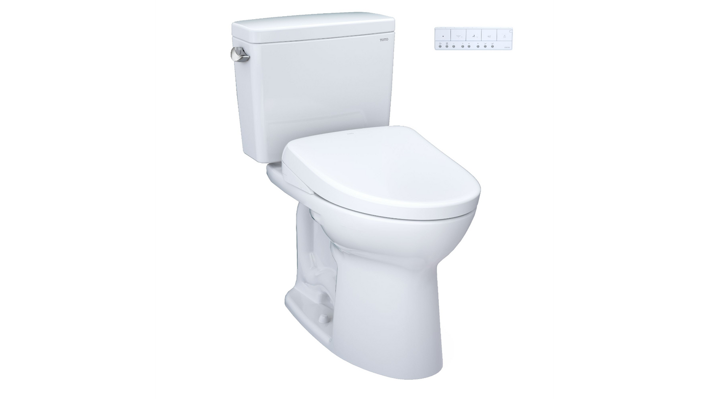 Toto Drake Washlet + S7 Two-piece Toilet - 1.28 GPF (UnIVersal Height)