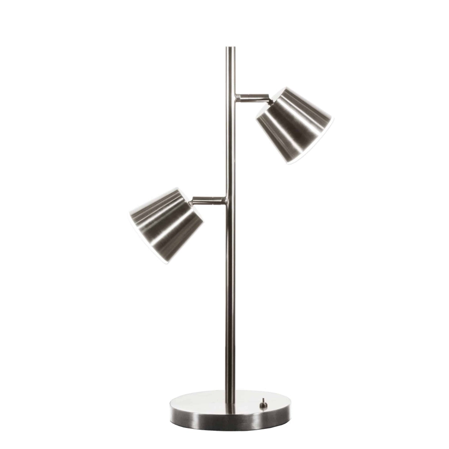 Dainolite 2 Light LED Table Lamp, Satin Chrome Finish - Renoz