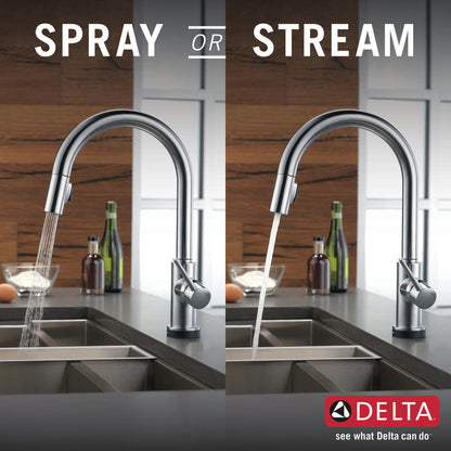 Delta TRINSIC Single Handle Pull-Down Kitchen Faucet with Touch2O Technology- Arctic Stainless