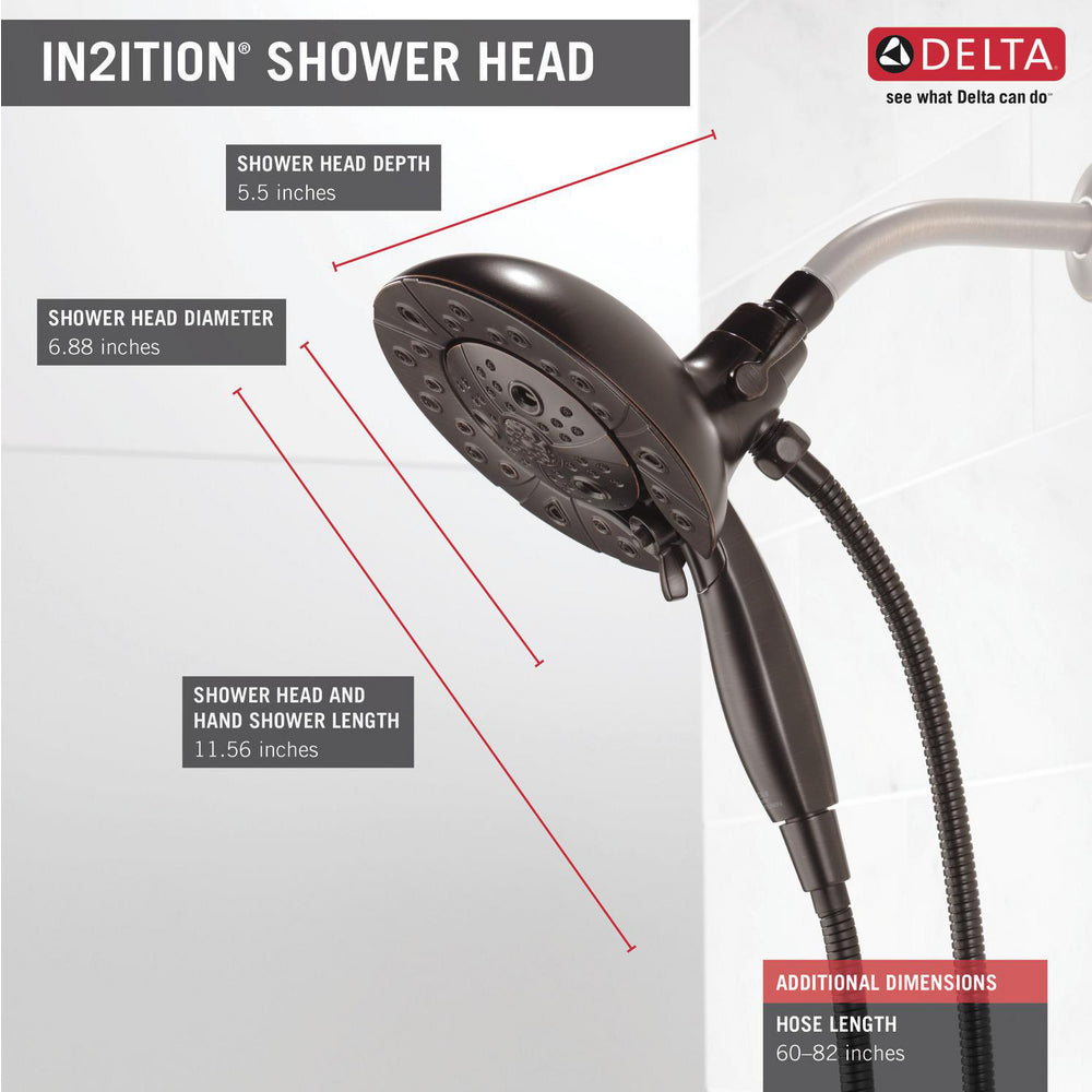 Delta H2Okinetic In2ition 5-Setting Two-in-One Shower- Venetian Bronze