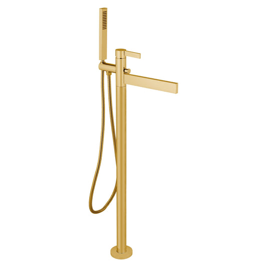 Aquadesign Products Floor Mount Tub Filler (Caso 700018) - Brushed Gold