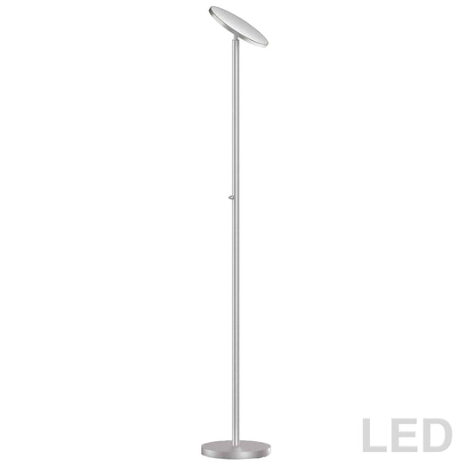 Dainolite LED Torchier, Satin Nickel Finish - Renoz