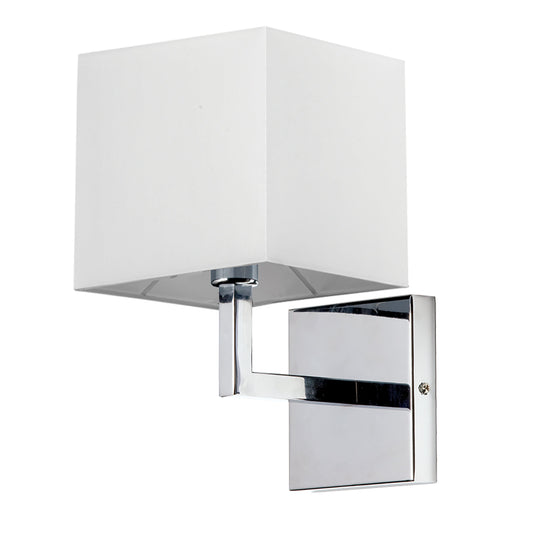 Dainolite 1 Light Incandescent Wall Sconce, Polished Chrome with White Shade Finish - Renoz