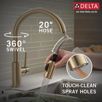 Delta TRINSIC Single Handle Pull-Down Kitchen Faucet- Champagne Bronze