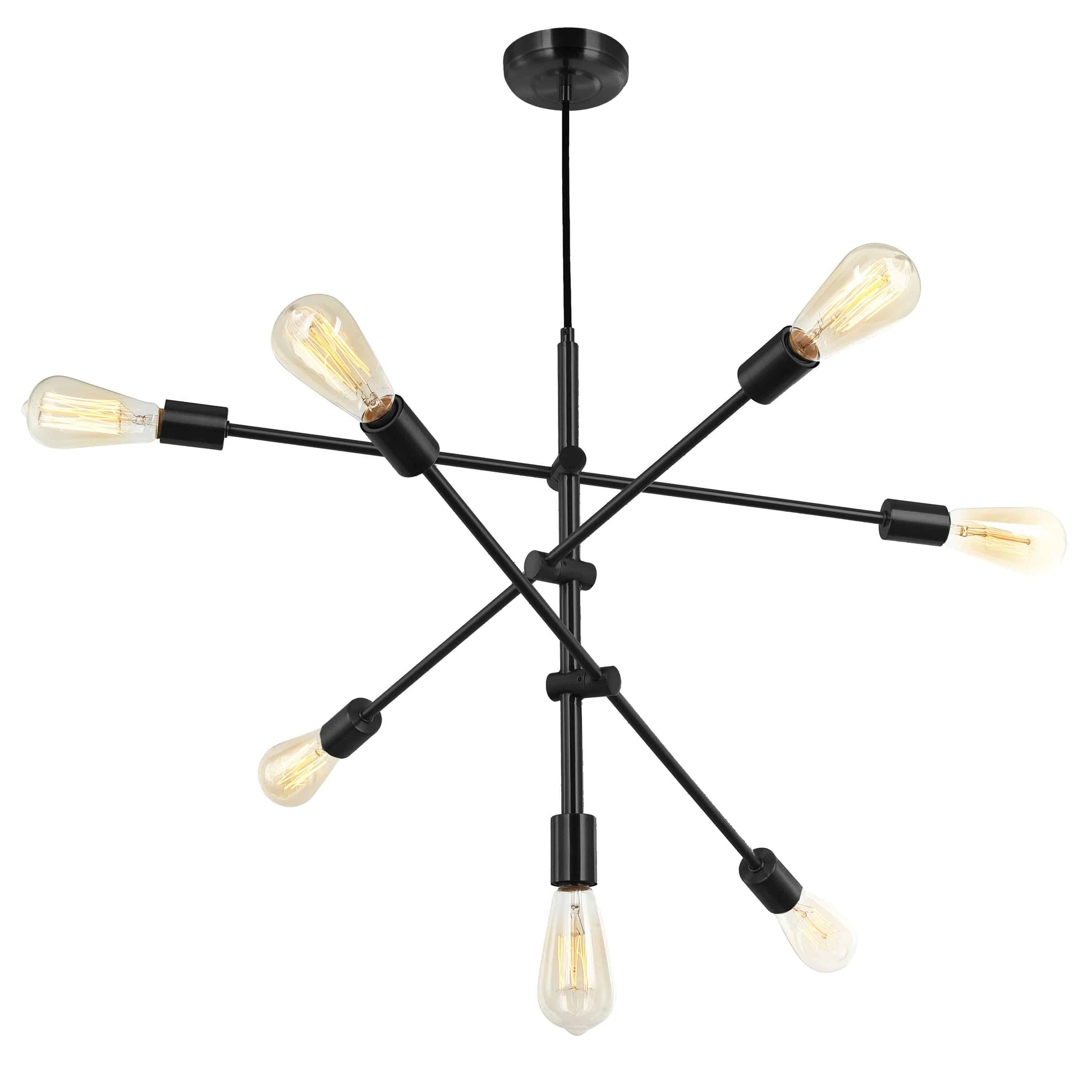 Dainolite 7 Light Pendant Black Finish - Renoz