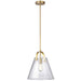 Dainolite 1 Light Incandescent Pendant Aged Brass Finish with Clear Glass - Renoz