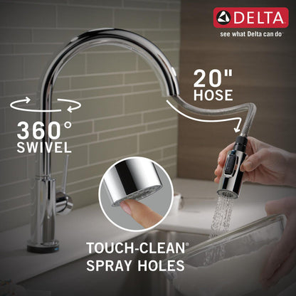 Delta TRINSIC Single Handle Pull-Down Kitchen Faucet with Touch2O Technology- Chrome