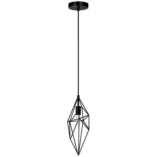 Dainolite 1 Light Incandescent Pendant, Black Finish - Renoz