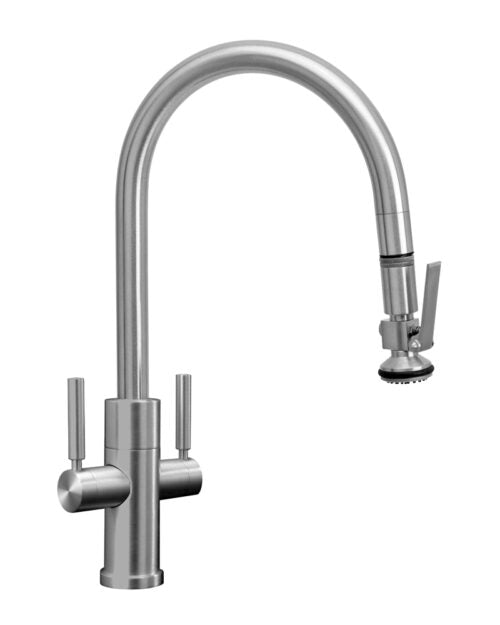 Waterstone Two Handle Modern Plp Pulldown Faucet – Lever Sprayer – Angled Spout (9862)
