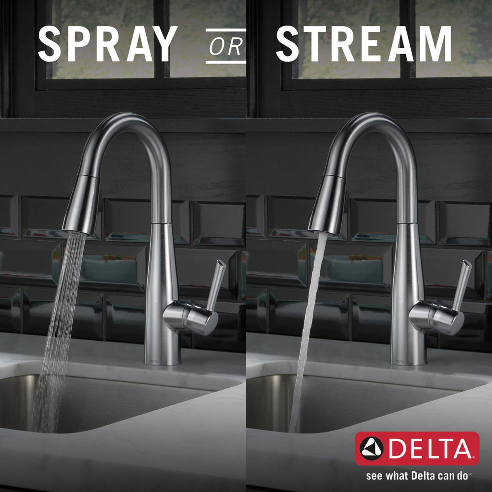 Delta ESSA 14" Single Handle Pull-Down Bar / Prep Faucet - Arctic Stainless