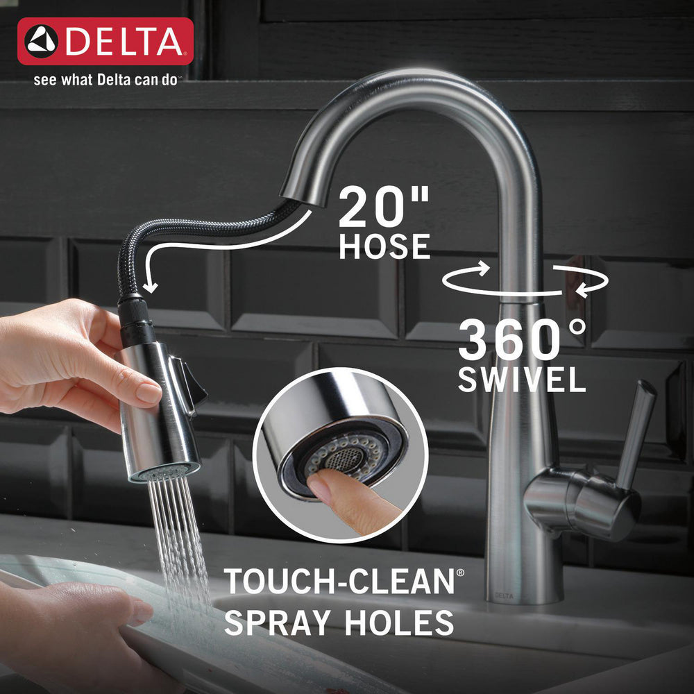 Delta ESSA 14" Single Handle Pull-Down Bar / Prep Faucet - Arctic Stainless