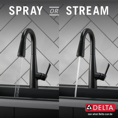 Delta ESSA 14" Single Handle Pull-Down Bar / Prep Faucet - Matte Black