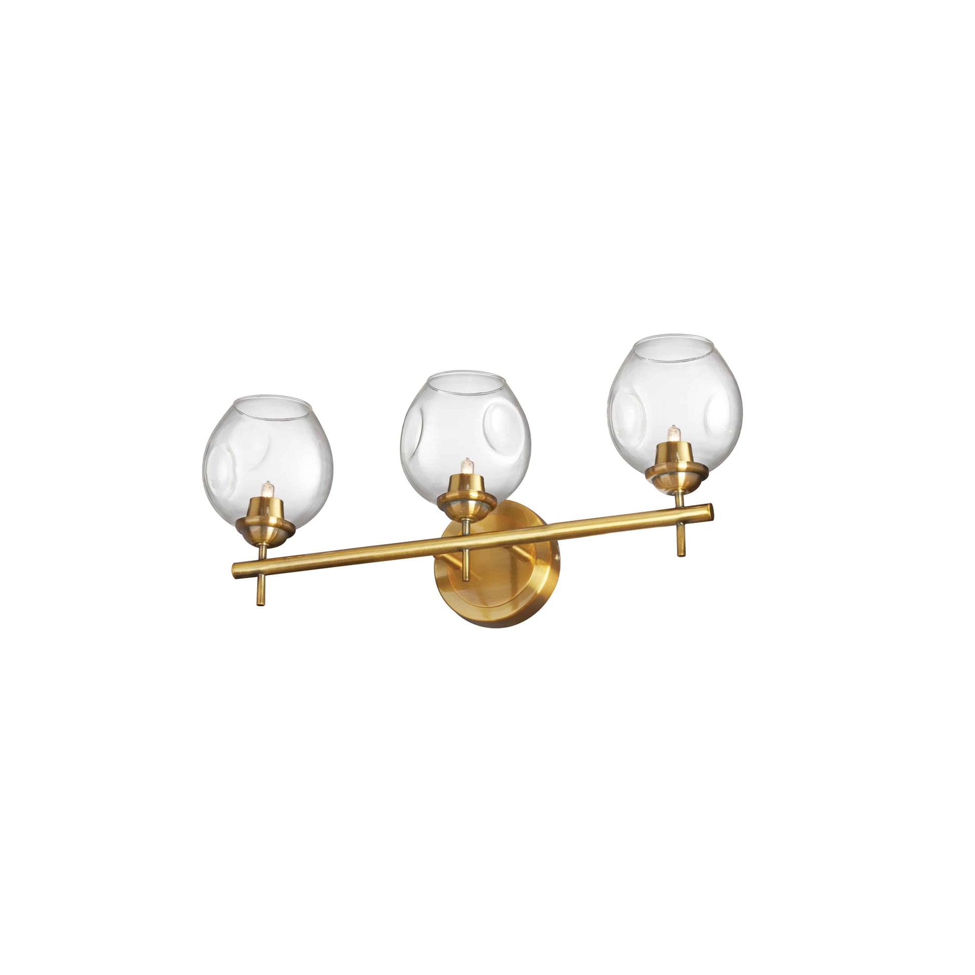 Dainolite 3 Light Halogen Vanity Vintage Bronze with Clear Glass - Renoz