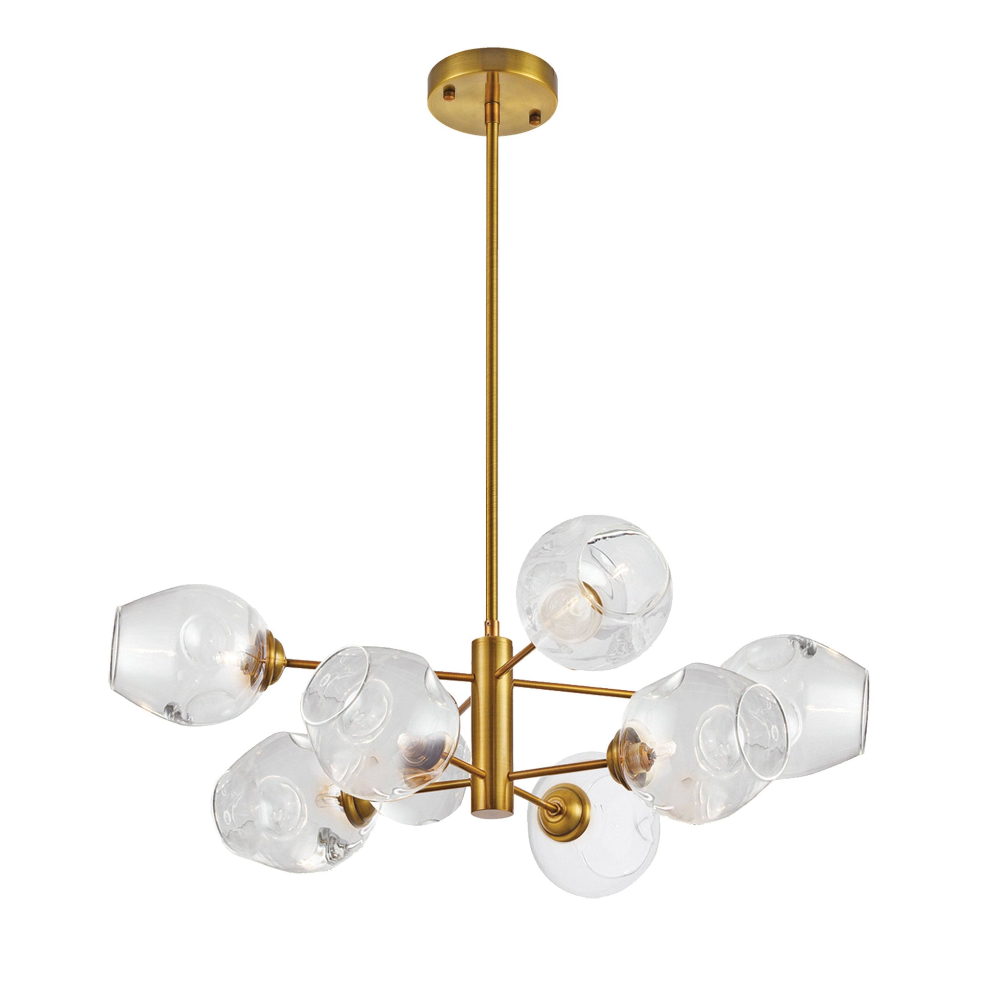 Dainolite 8 Light Halogen Pendant, Vintage Bronze with Clear Glass - Renoz