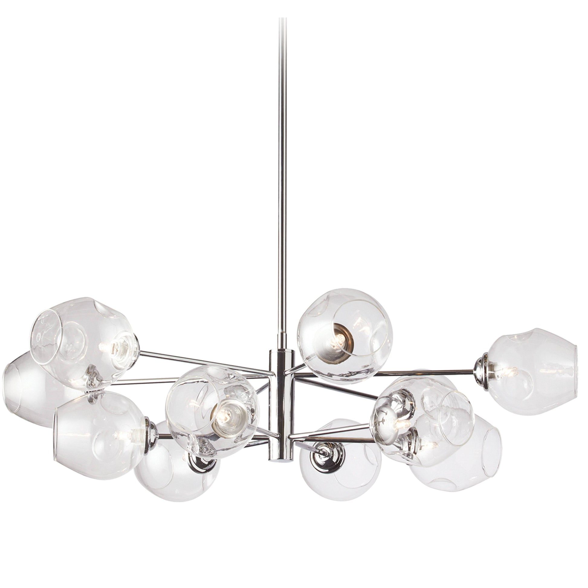 Dainolite 12 Light Round Pendant, Polished Chrome Finish with Clear Glass - Renoz