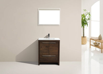 Kube Bath Dolce 30" Floor Mount Bathroom Vanity With White Quartz Countertop With 2 Doors And 1 Drawer AD630 - Renoz