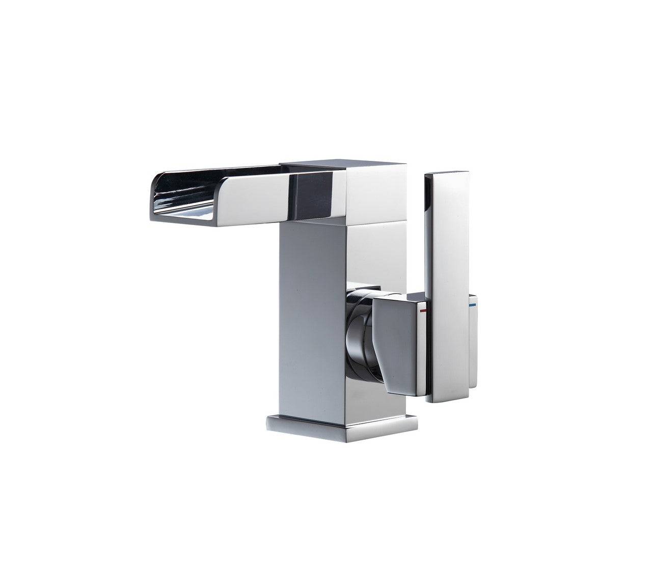 Kube Bath Aqua Fontana Single Lever Waterfall Faucet Chrome - Renoz