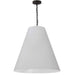 Dainolite 1 Light Large Anaya Matte Black Pendant w/ White Shade - Renoz