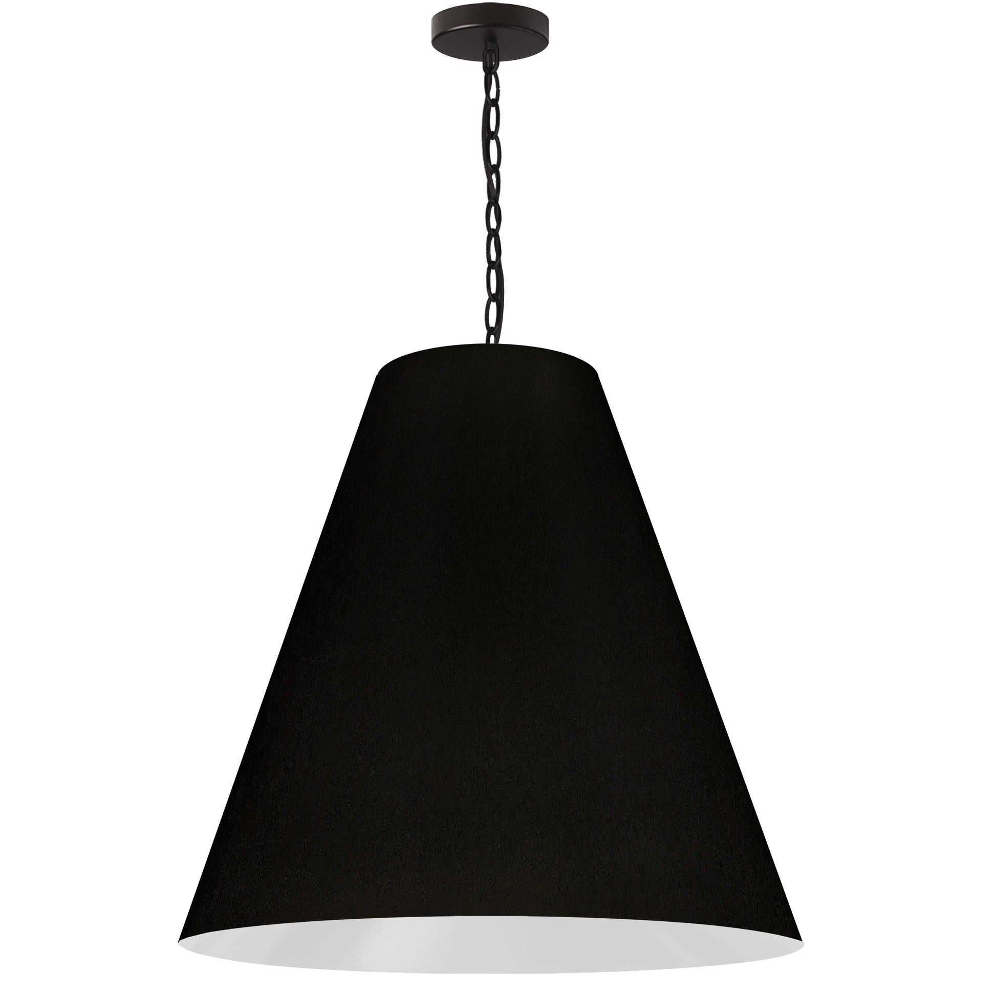 Dainolite 1 Light Large Anaya Matte Black Pendant w/ Black Shade - Renoz