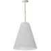 Dainolite 1 Light Medium Anaya Aged Brass Pendant w/ White Shade - Renoz