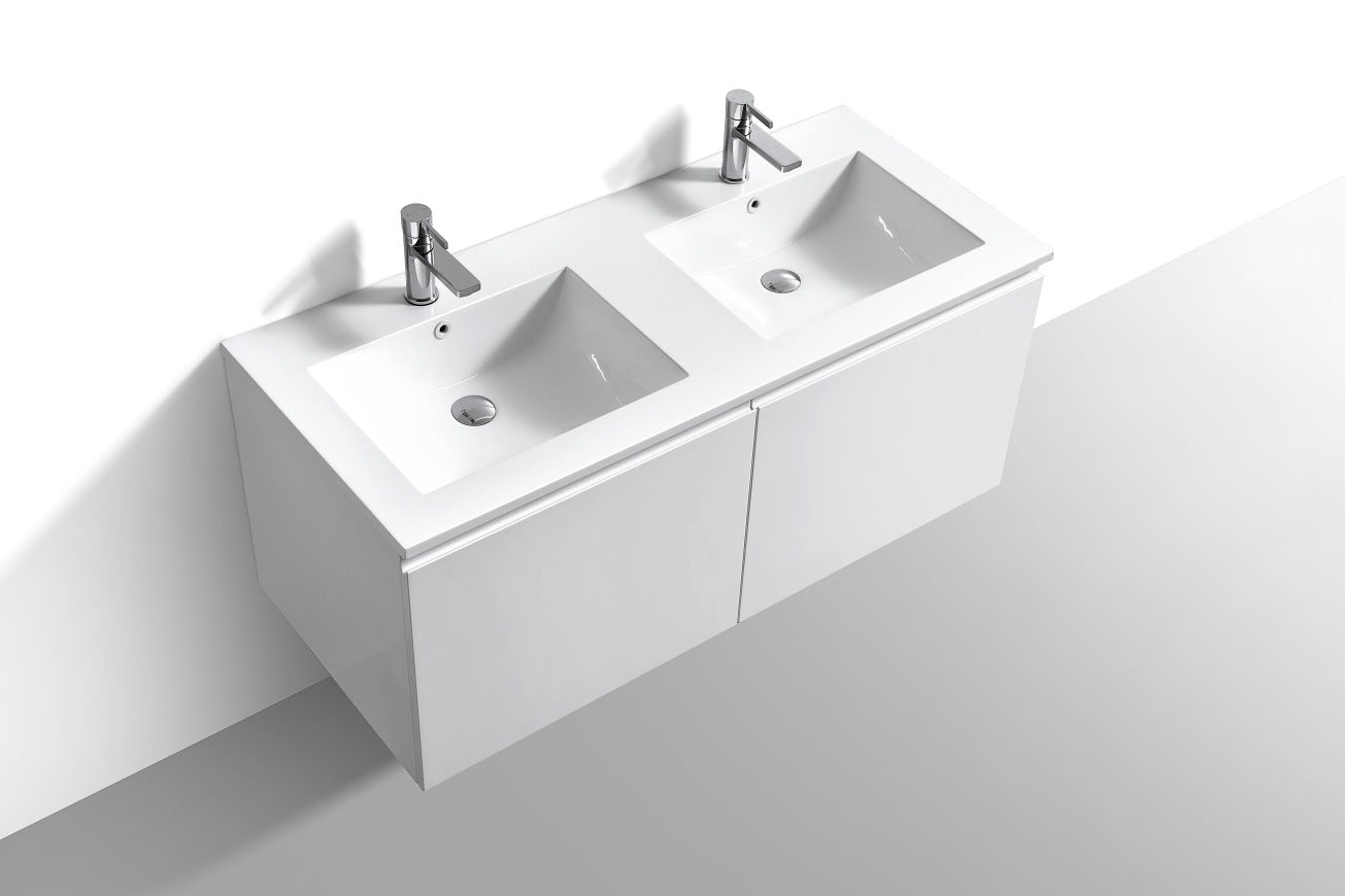 Vanité de salle de bain moderne Balli à double lavabo 48 po Kube Bath
