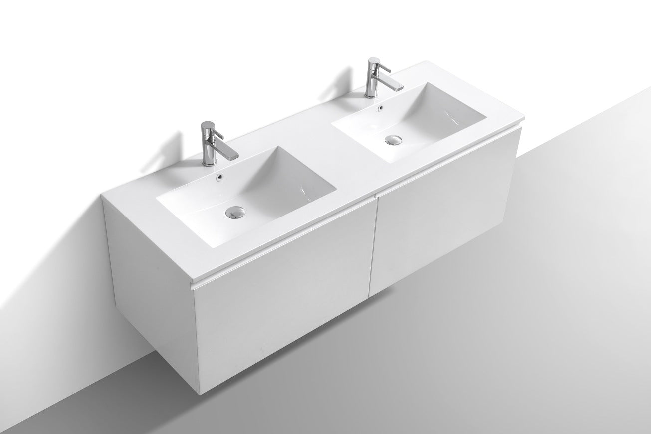 Vanité de salle de bain moderne Balli à double lavabo Kube Bath 60″
