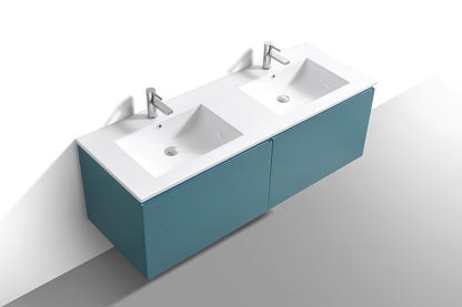 Vanité de salle de bain moderne Balli à double lavabo Kube Bath 60″