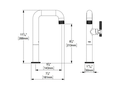 Tenzo BELLACIO -C 10H Tall Single Hole Lavatory Faucet With Drain