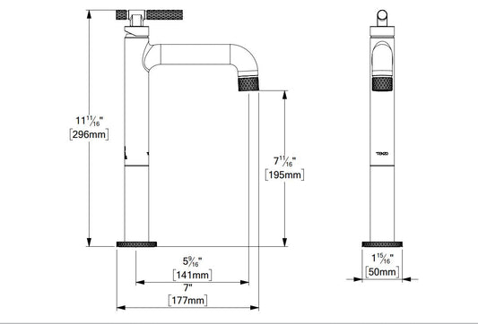 Tenzo BELLACIO-F 11H Tall Single Hole Lavatory Faucet With Drain