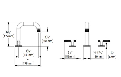 Tenzo BELLACIO-F 8 Inch Lavatory Faucet With Drain