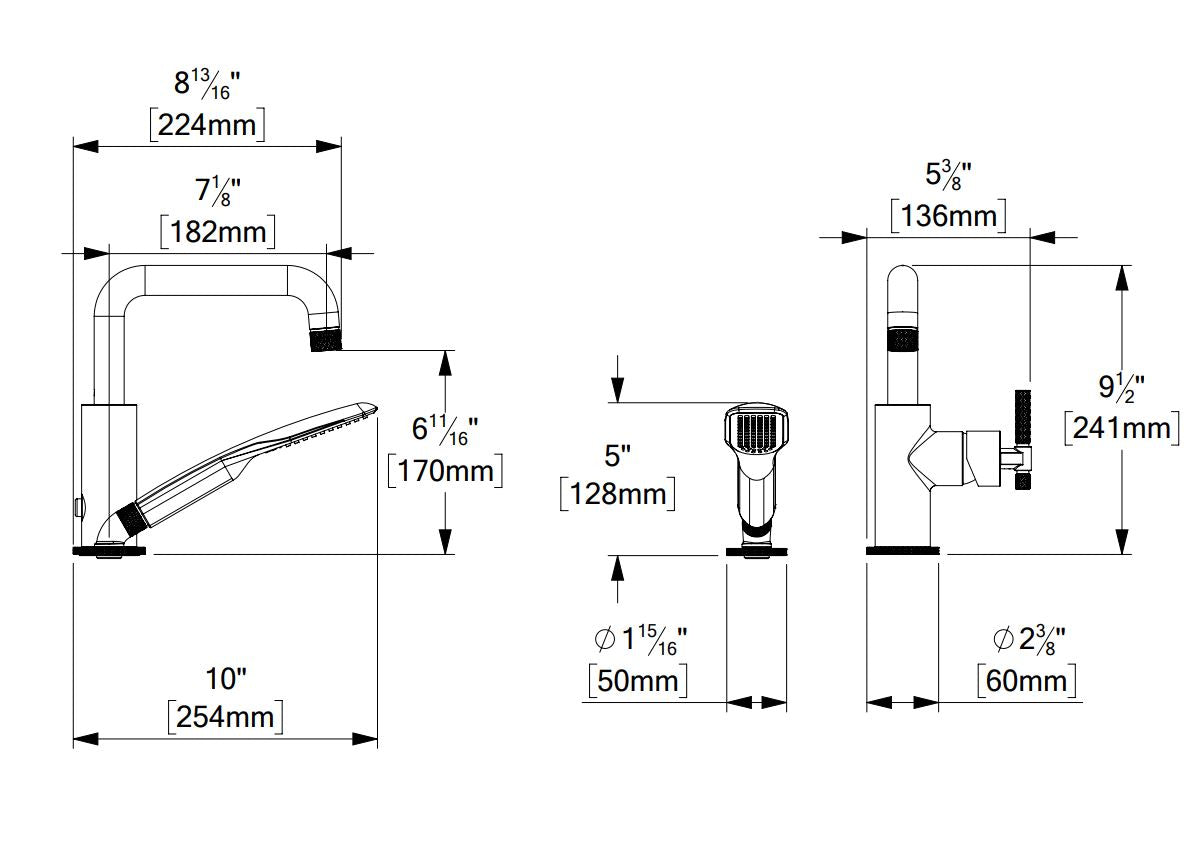 Tenzo BELLACIO-F 2 Pieces Deck Mount Tub Filler